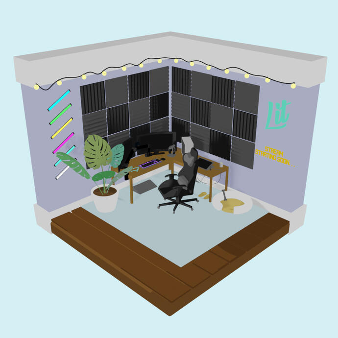 Isometric Gamer Room