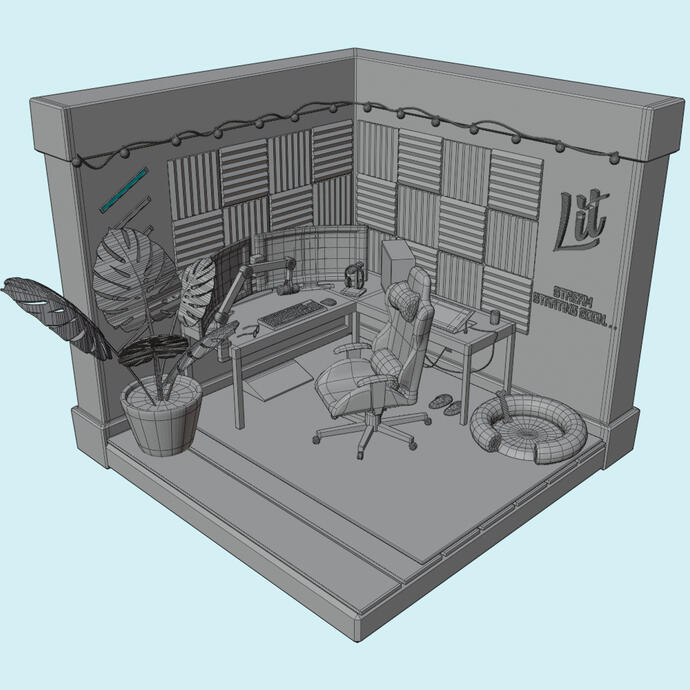 Isometric Gamer Room WF